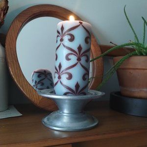 Pewter candle holder